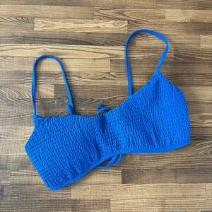 Hollister Vibrant Blue Textured Bikini Top Padded  Small